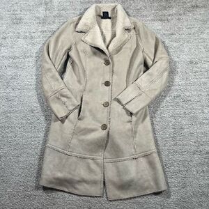 Vintage Y2K Eivissa Button Down Faux Suede Bratz Style Longline Coat Jacket